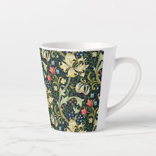 Golden Lily  Floral Pattern William Morris Latte Mok (Rechts)
