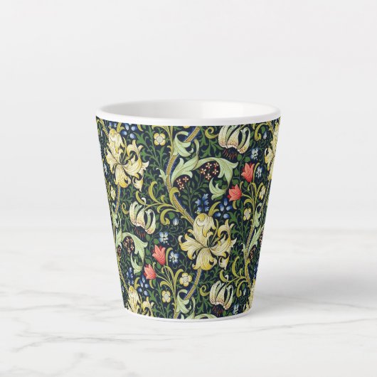 Golden Lily  Floral Pattern William Morris Latte Mok (Voorkant)