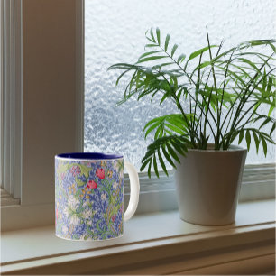 Golden Lily Floral Pattern William Morris Tweekleurige Koffiemok