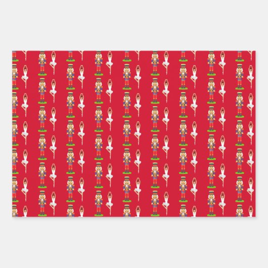 Golden Lily Flowers, Nutcracker en Ballet Dancer Inpakpapier Vel (Voorkant)
