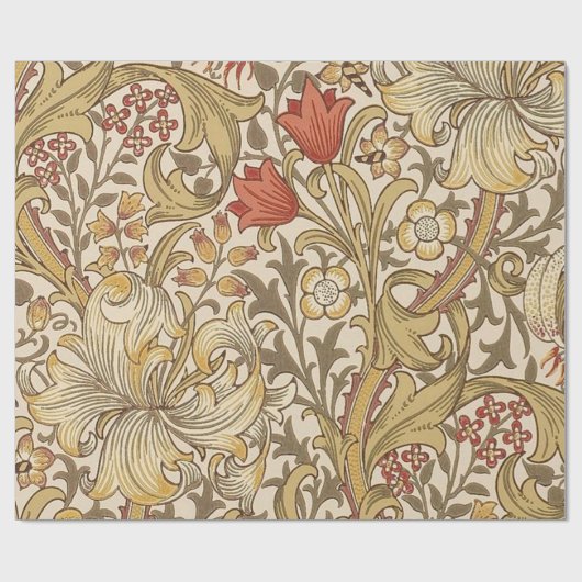 Golden Lily Pattern Versie 2 van William Morris Cadeaupapier (Vlak)