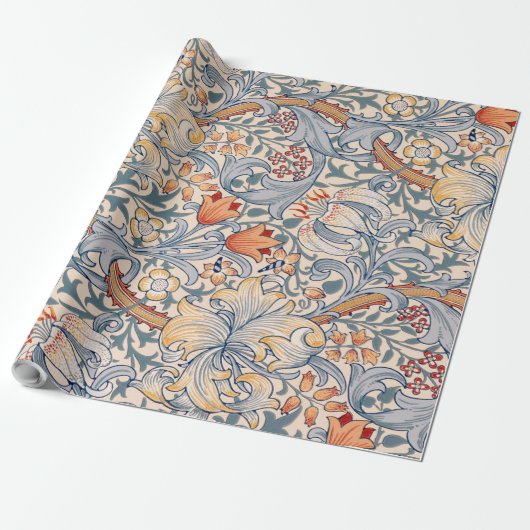 Golden Lily, William Morris Cadeaupapier (Uitgerold)