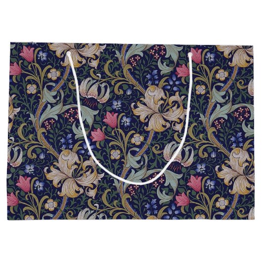 Golden Lily, William Morris Large Gift Bag Groot Cadeauzakje (Achterkant)