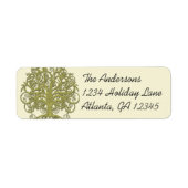 Golden Lime Green Swirl Tree Labels (Voorkant)