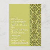 Golden Limoen Damask bruiloft uitnodiging Briefkaa (Voorkant)