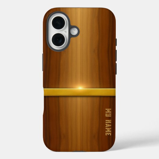 Golden Line luxe hout Case-Mate iPhone Case (Achterkant)