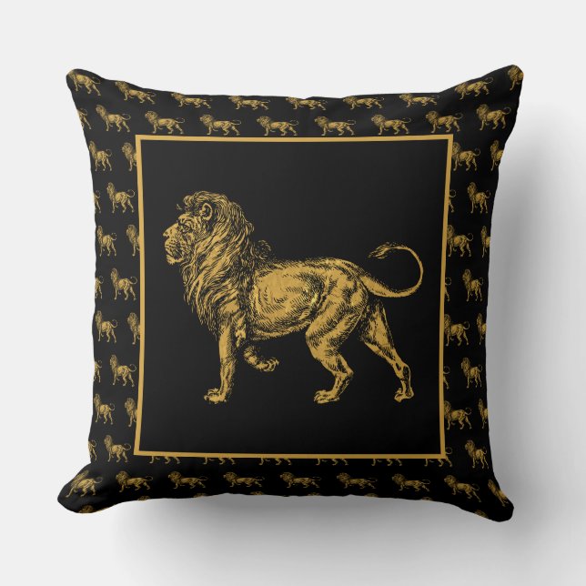 Golden Lion Black TP II Sierkussen (Voorkant)