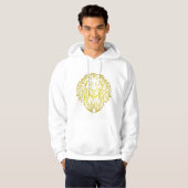 Golden Lion blanc sweat - shirt à capuche hommes (Devant entier)