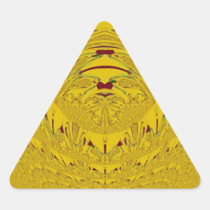Golden Lion Head Art Print Driehoek Sticker