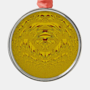 Golden Lion Head Art Print Metalen Ornament