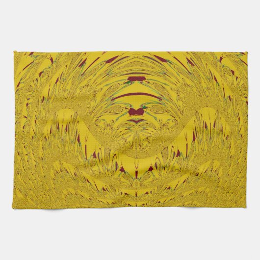 Golden Lion Head Art Print Theedoek (Horizontaal)