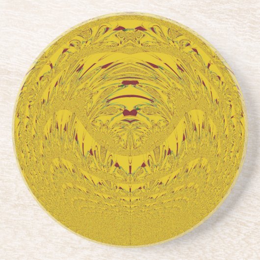 Golden Lion Head Art Print Zandsteen Onderzetter (Voorkant)