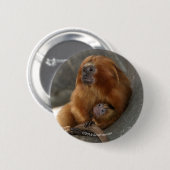 Golden Lion Tamarin met Baby 2 Ronde Button 5,7 Cm (Voorkant /achterkant)