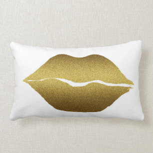 Golden Lips Pillow Kussen