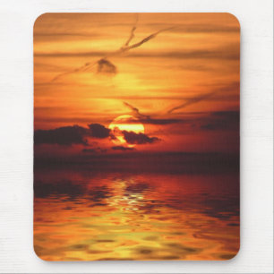 Golden Liquid Sunset Mousepad Muismat