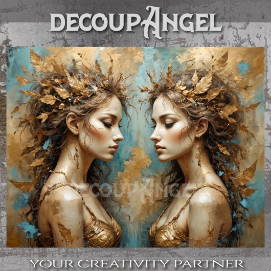 Golden Lives Sisters Decoupage Tissuepapier