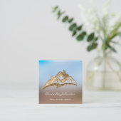 Golden Logo House Real Estate Agent Professional Vierkante Visitekaartje (Staand voorkant)