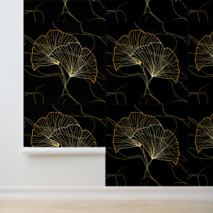 Golden Lotus Behang