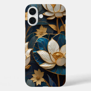 "Golden Lotus Elegance - Luxueux coque iphone"