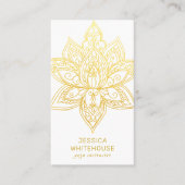 Golden Lotus Flower Élégant Carte de visite (Devant)