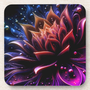 Golden Lotus Radiance – Abstract mystiek ontwerp Bier Onderzetter