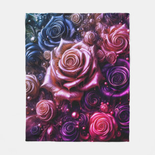 Golden Lotus Radiance – Abstract mystiek ontwerp Fleece Deken
