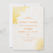 Golden Love : Elégant Faire-part de mariage or (Devant)