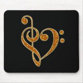 Golden Love Musical Notes Mousepad Muismat (Voorkant)