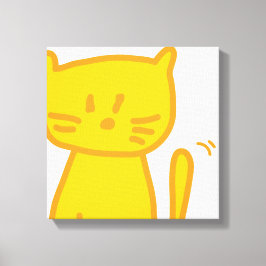 Golden Luck Cat Doodle Canvas Afdruk
