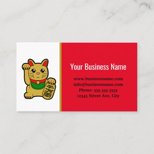 Golden Lucky Cat Shopkeeper's Visitekaartje (Voorkant)