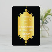 Golden Luxe Faire-part de mariage Card Gold Foil (Debout devant)