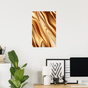 Golden luxepatroon met metallisch luster poster
