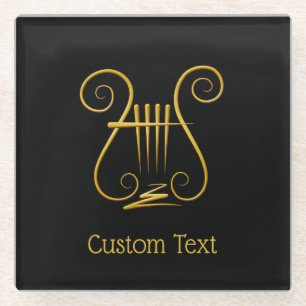 Golden Lyre Glazen Onderzetter