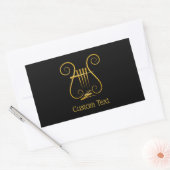 Golden Lyre Rechthoekige Sticker (Envelop)