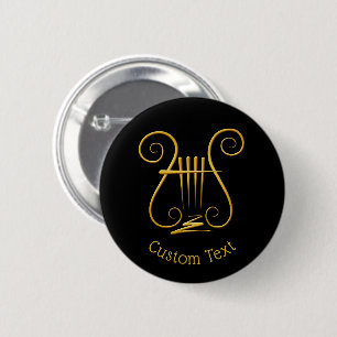 Golden Lyre Ronde Button 5,7 Cm
