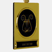 Golden Lyre Verguld Banner Ornament (Rechts)
