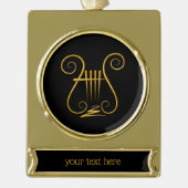 Golden Lyre Verguld Banner Ornament (Voorkant)