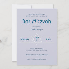 Golden Magen lichtblauw David Bar Mitzvah Kaart