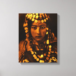 Golden Maghreb Ouled Naïl Berber Girl Vrouw Woman Canvas Afdruk