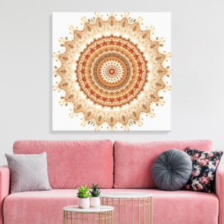 Golden Mandala – Boho Spiritual Geometry Wall Art Canvas Afdruk