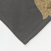 Golden Mandala Elephant Hamsa Hand -Boho Art Print Fleece Deken (Hoek)