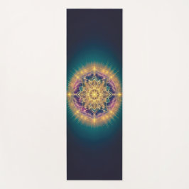 Golden Mandala Glow on Teal – Spiritual Sacred Yogamat