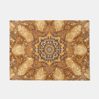 Golden Mandala Kaleidoscope Pattern Towel Deurmat