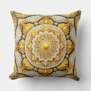 Golden Mandala: Prachtige mozaïekkunst Kussen