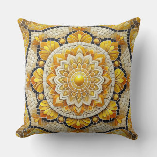 Golden Mandala: Prachtige mozaïekkunst Kussen