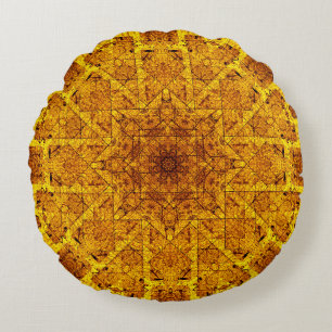 Golden Mandala Rond Kussen