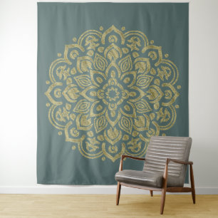 Golden Mandala - Tapijt Wandkleed