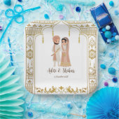 Golden mandap Indiase grens design Square Papieren Bordje (Feest)