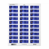 Golden Maple Leaf Cobalt Blue Steel RSVP Labels (Full Sheet)