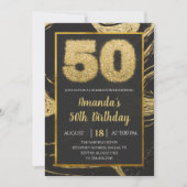 Golden Marble 50th Birthday Invitation (Devant)